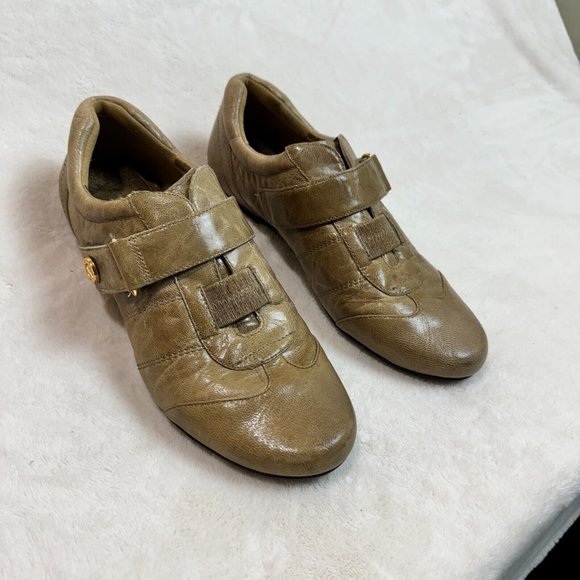 ECCO Women's 38 Elastic Strap Brown Leather Slip-On Comfortable Shoes - Picture 5 of 16